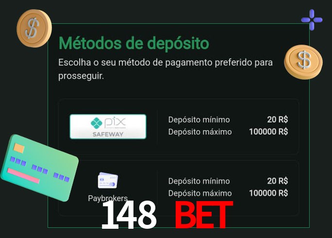 O cassino 148 bet oferece uma grande variedade de métodos de pagamento